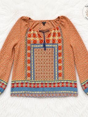 Hannaha size medium long sleeve bohemian blouse ~ Peasant Top